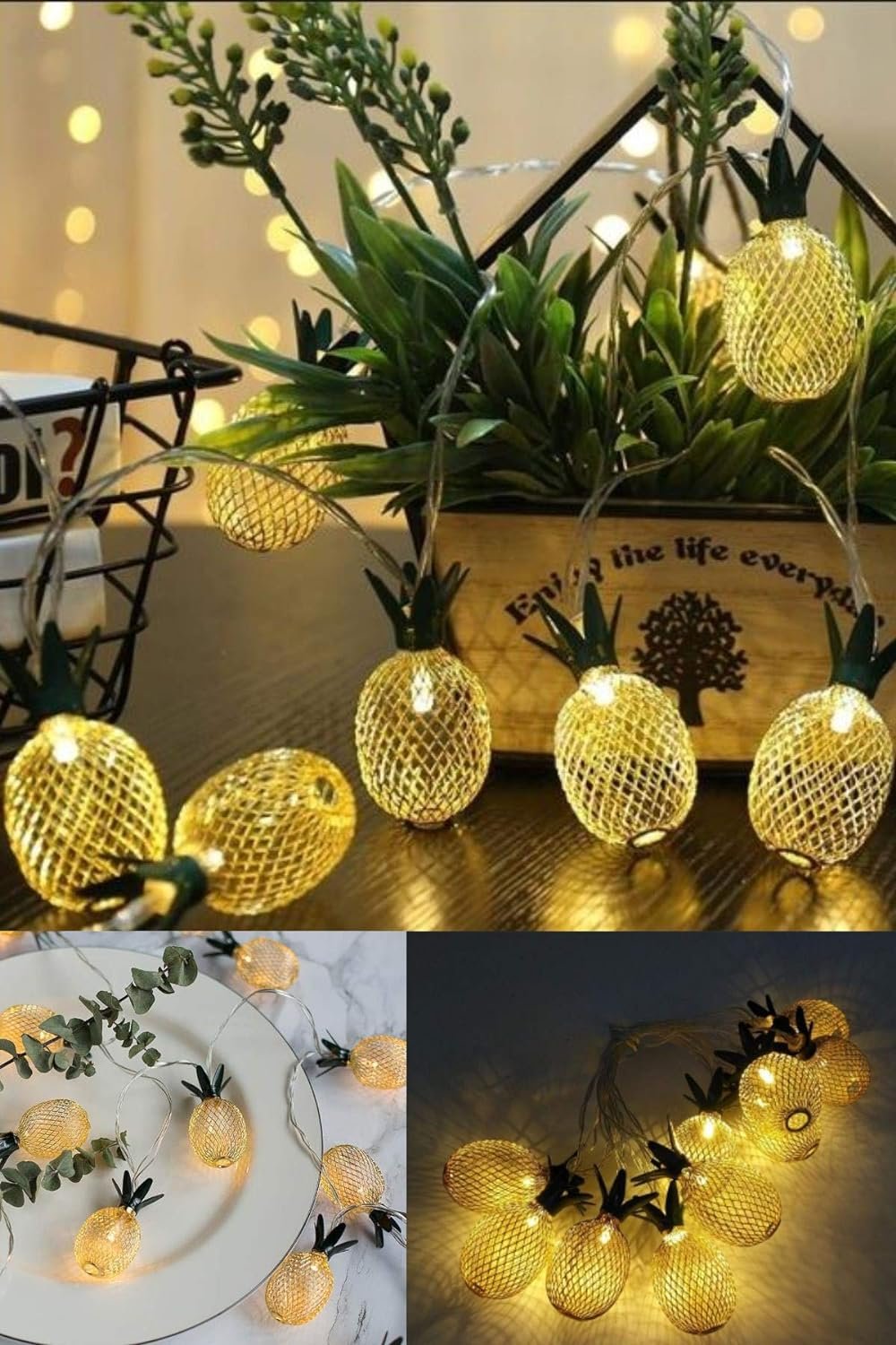 TTT 2m 10 Led 2 Kademeli Ananas Led Işık Pilli