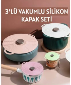 TTT 3'lü Vakumlu Silikon Kapak Seti