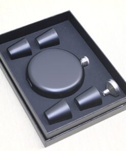 TTT 4 Shot Bardaklı Matara Seti Yuvarlak Siyah
