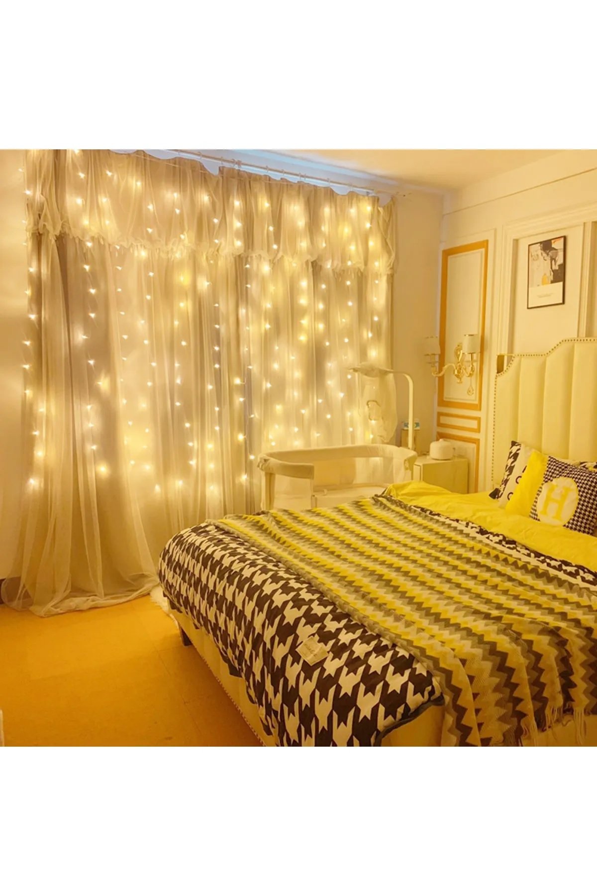 TTT 8 Fonksiyonlu Peri Perde Led Uzaktan Kumandalı Günışığı Perde Peri Led (3 mt x 3 mt)