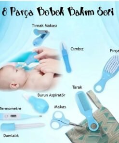 TTT 8 Parça Bebek Bakım Seti Mavi Renk