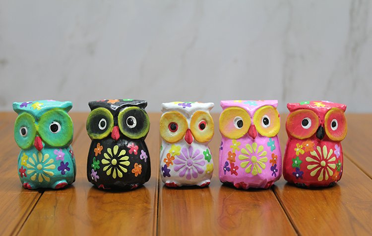 TTT Ahşap 5'li Baykuş Seti Model 2