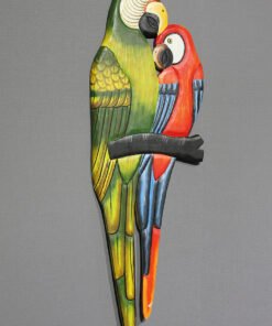 TTT Ahşap Duvara Asmalı 2'li Papağan Model 1