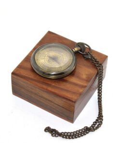 TTT Ahşap Kutulu Pirinç Köstekli Saat Model 11