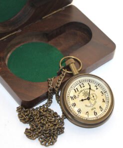 TTT Ahşap Kutulu Pirinç Köstekli Saat Model 6