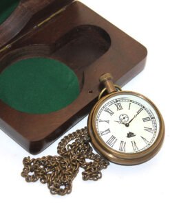 TTT Ahşap Kutulu Pirinç Köstekli Saat Model 7