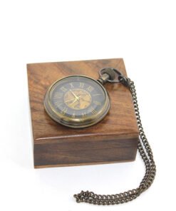 TTT Ahşap Kutulu Pirinç Köstekli Saat Model 8