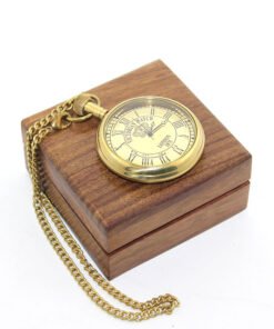 TTT Ahşap Kutulu Pirinç Köstekli Saat Model 9