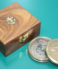 TTT Ahşap Kutulu Pirinç Pusula