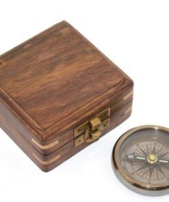 TTT Ahşap Kutulu Pirinç Pusula Model 1