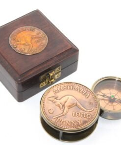 TTT Ahşap Kutulu Pirinç Pusula Model 17