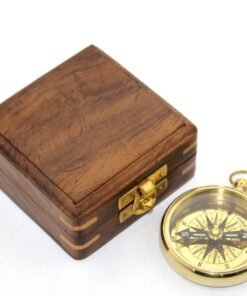 TTT Ahşap Kutulu Pirinç Pusula Model 2