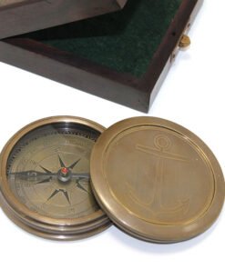 TTT Ahşap Kutulu Pirinç Pusula Model 7