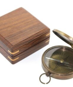 TTT Ahşap Kutulu Pirinç Pusula Model 8