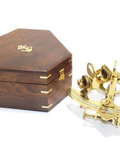 TTT Ahşap Kutulu Pirinç Sekstant Model 3