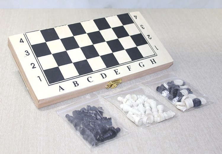 TTT Ahşap Kutulu Satranç Tavla Seti Model 4