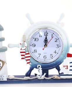 TTT Ahşap Marin Deniz Feneri Dümenli Saat