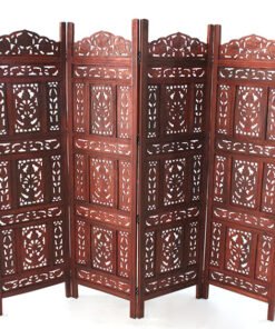 TTT Ahşap Maun Rengi El Oyması Paravan