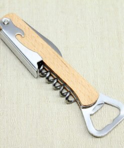 TTT Ahşap Paslanmaz Çelik Tirbuşon Açacak