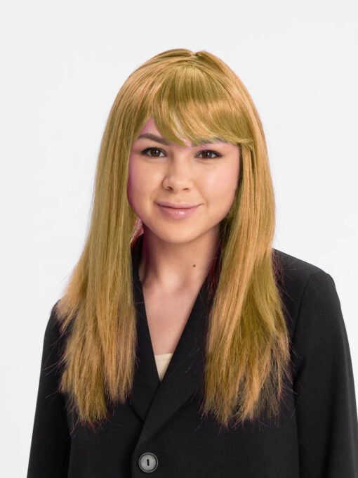 TTT Altın Renk Düz Kesim İçi Astarlı Uzun Parti Peruğu
