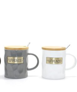 TTT Bambu Kapaklı Porselen Kupa Bardak