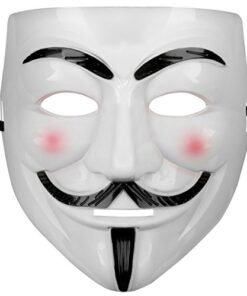 TTT Beyaz Pembe Yanaklı V For Vendetta Maskesi