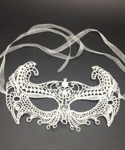 TTT Beyaz Renk Dantel Kesim Balo Maskesi