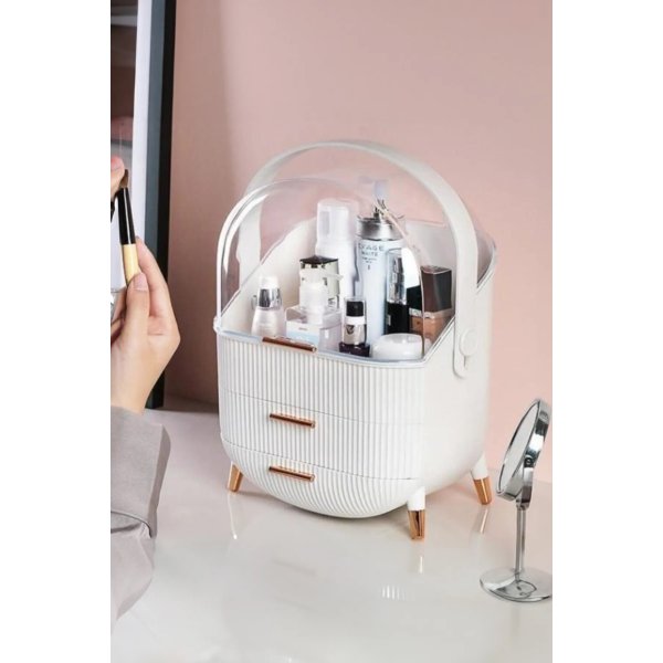 TTT Çekmeceli Kozmetik Organizer Beyaz
