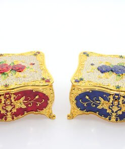 TTT Çiçekli Metal Swarovski Taşlı Takı Kutusu