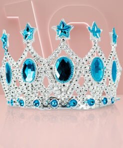 TTT Çocuk Kraliçe Tacı Mavi Yıldız İşlemeli