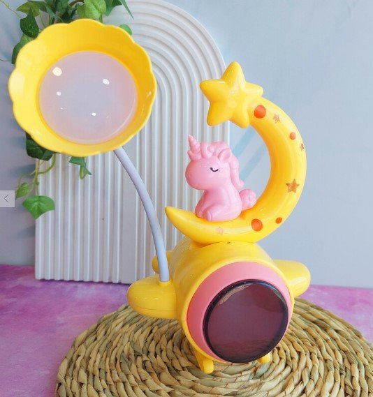 TTT Çocuk Odası Ay ve Unicorn Desenli Gece Lambası
