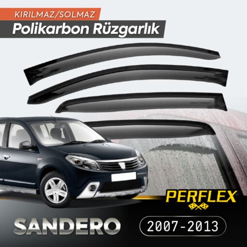 TTT Dacia Sandero 2007-2013 Cam Rüzgarlığı V2 Düz