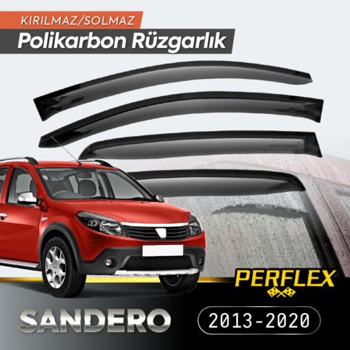 TTT Dacia Sandero 2013-2020 Cam Rüzgarlığı V2 Düz