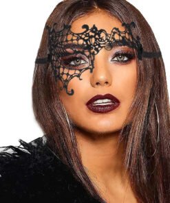 TTT Dantel Kesim Parti Maskesi Siyah