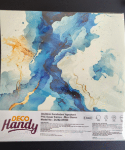 TTT Decohandy 30x30 Cm Pvc Duvar Karosu 4'lü Paket - Mavi Desen