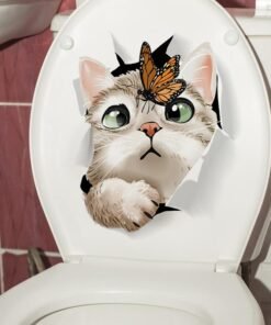 TTT Decohandy Klozet Etiketi Kedi vs Kelebek