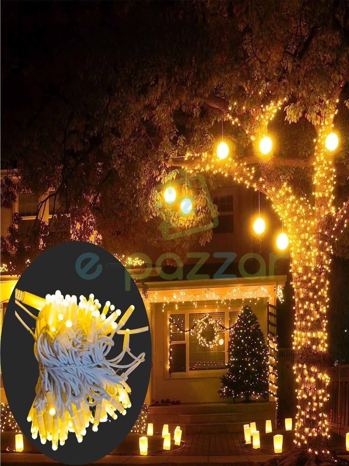 TTT Dış Mekan Led Işık Siyah Kablo 10m 100 Led