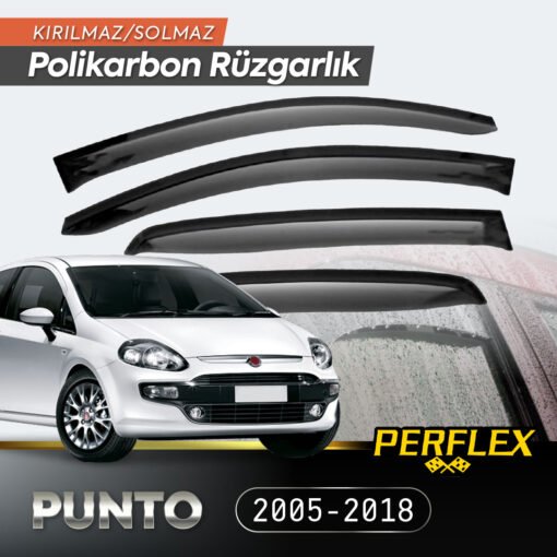 TTT Fiat Punto Grande 2005-2018 Cam Rüzgarlığı V2 Mugen