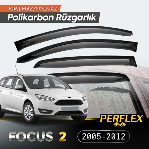TTT Ford Focus 2 2005-2012 Cam Rüzgarlığı V2 Mugen