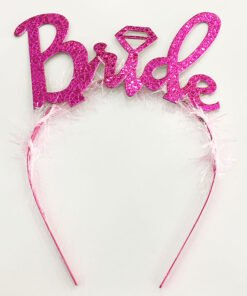 TTT Fuşya Renk Bekarlığa Veda İtalik Yazı Alyanslı Bride Taç