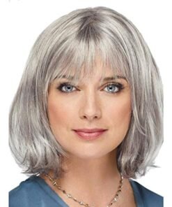 TTT Gri Renk Kısa Saç Yaşlı Peruk Teyze Peruğu