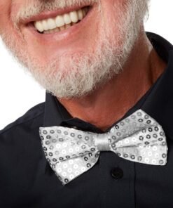 TTT Gümüş Payetli Pullu Papyon