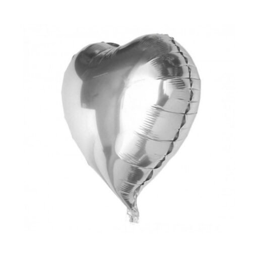 TTT Gümüş Rengi Kalp Folyo Balon 60 Cm.