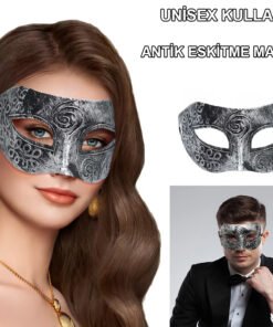 TTT Gümüş Renk Antik Tarz Balo Maskesi