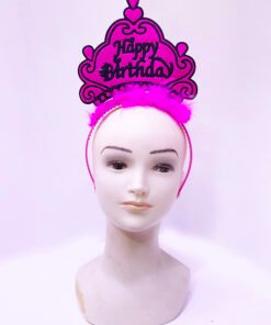 TTT Happy Birthday Neon Fuşya Taç