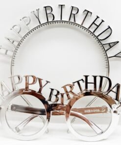 TTT Happy Birthday Taç ve Gözlük Seti Gümüş Renk