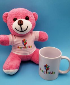 TTT Happy Birthday Tasarım Pembe Ayıcık ve Kupa Seti