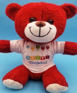 TTT Happy Birthday Tişörtlü Peluş Kırmızı Ayıcık