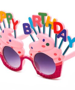 TTT Happy Birthday Yazılı Pembe Fuşya Parti Gözlüğü
