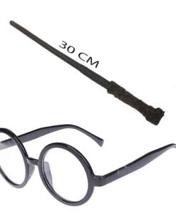 TTT Harry Potter Asası ve Siyah Çerçeveli Gözlük Seti